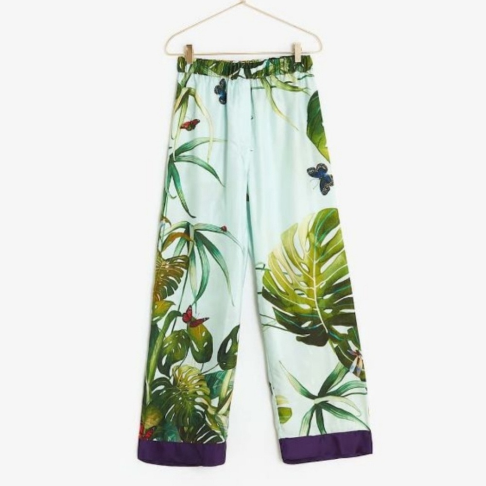 Zara Home Loungewear Collection Leaf Print Pants